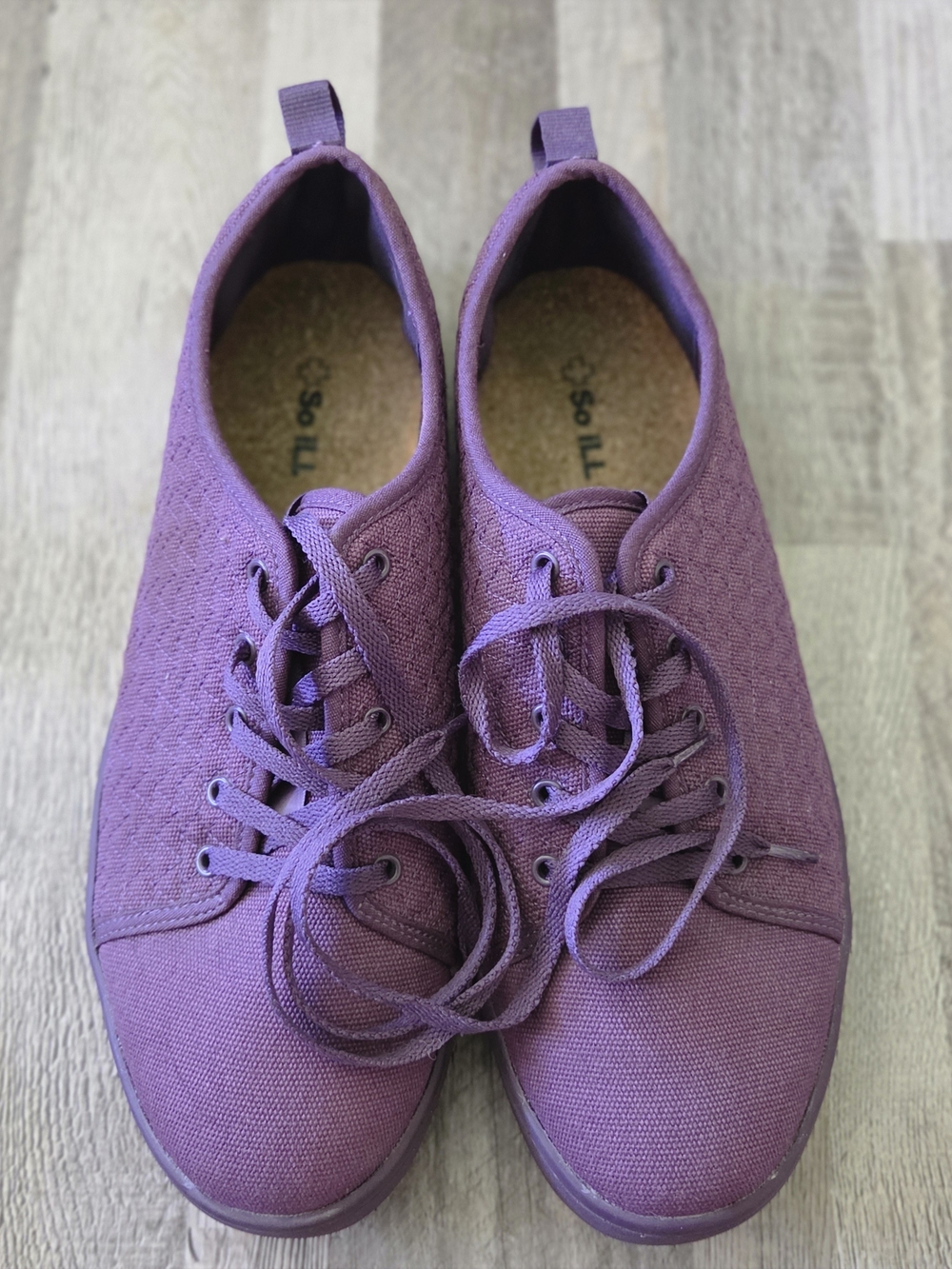 So iLL Size 13 US‎ Women Purple Canvas Low Top Lace Up Sneakers Athletic Casual